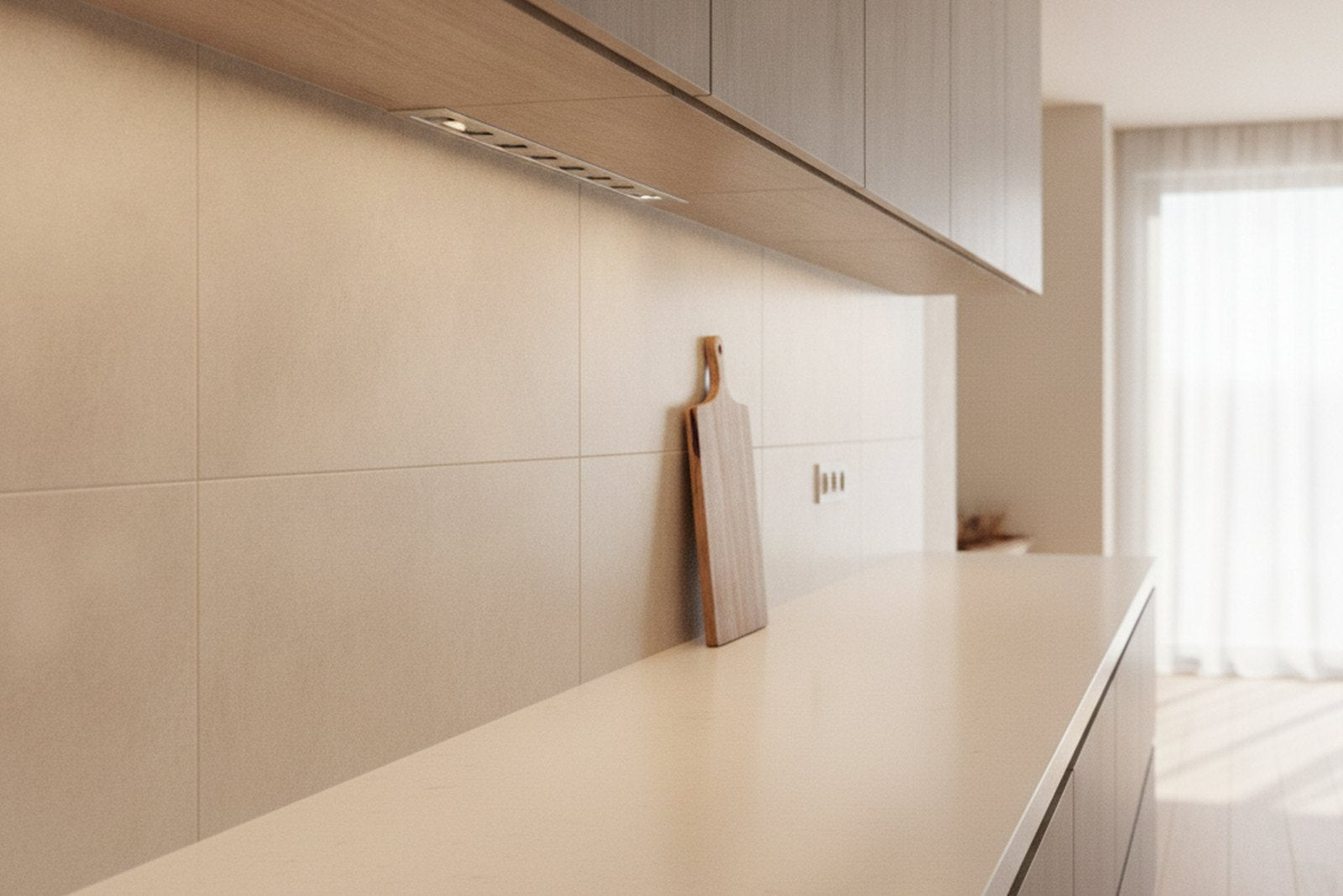 Ściana nad blatem: płytki, szkło, spiek czy panel laminowany