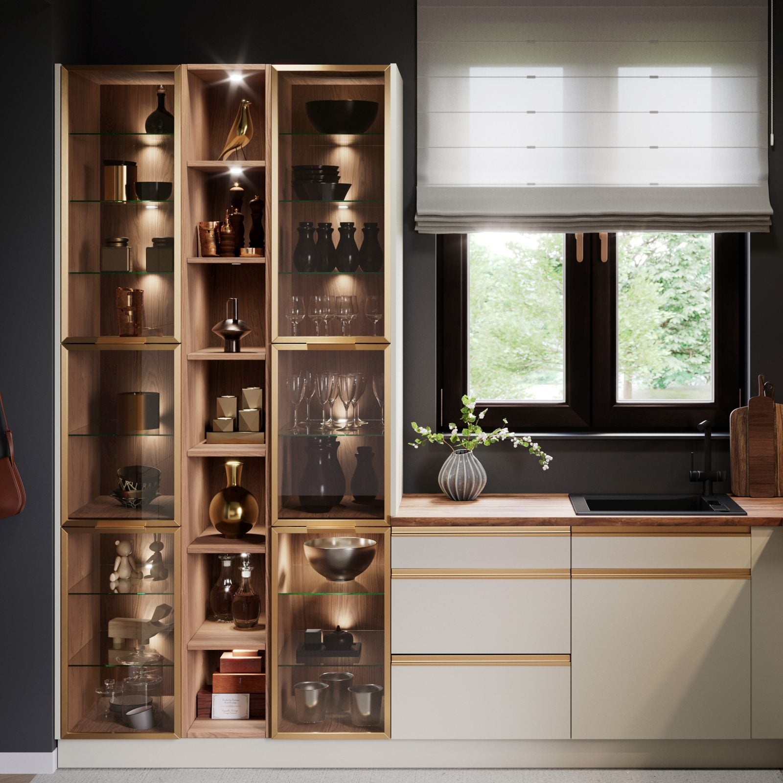 Kuchnia Furnipark z pełną zabudową i słupami